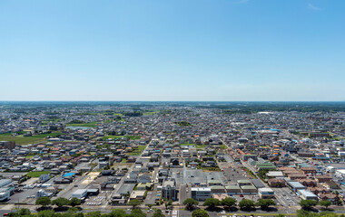 Obraz premium 茨城県水戸市の街並み 2023.6月（南方面） 