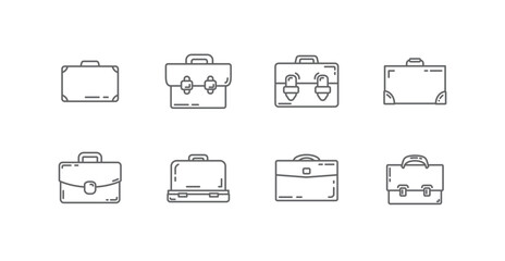 Briefcase line icon, portfolio line icon.