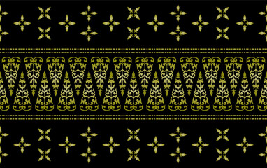 Batik Pattern Pucuk Rebung Kuntum Dewa Riau, Sumatera Indonesia. Batik Pattern Traditional Melayu Vector Illustration or songket tenun malay decoration
 - obrazy, fototapety, plakaty