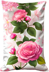 pink roses on a white background,pink roses and tote bag mockup. 