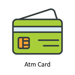 Atm Card Vector   Fill outline Icon Design illustration. Shipping and delivery Symbol on White background EPS 10 File