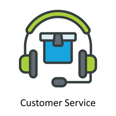 Customer Service Vector   Fill outline Icon Design illustration. Shipping and delivery Symbol on White background EPS 10 File