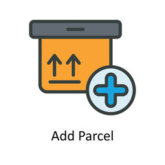 Add Parcel Vector   Fill outline Icon Design illustration. Shipping and delivery Symbol on White background EPS 10 File