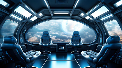 interior of a starship space explorer created with Generative AI