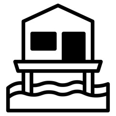 Fototapeta premium stilt house dualtone