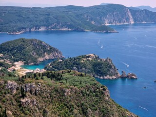 Fototapeta na wymiar Corfu coast panorama