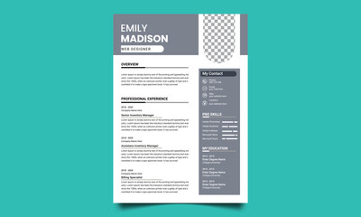 Resume template. cv professional or designer jobs resumes.