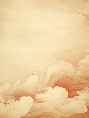 Japanese paper beige texture vintage background. Generative AI.