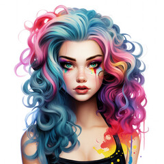 Fototapeta premium beautiful stunning pretty young woman characters doll style