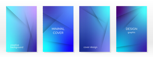 Minimal Poster. Pastel Soft. Blue Gradient Set. - 616991096