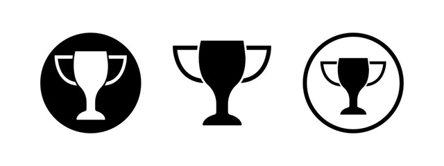 Cup winner icon. Champion trophy illustration. Goblet vector symbol. Winner award sign.