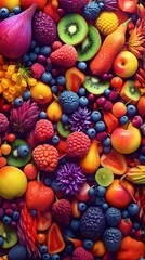 Obraz na płótnie Canvas Generative AI. Fruit platter 