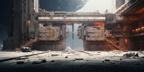 Fototapeta premium Exterior design in space. Generative AI image.