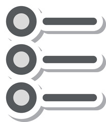 Obraz premium ステッカー風ミニミニアイコン メニュー丸と線