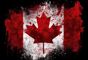 Canada flag. An old grunge flag of Canada state. High quality photo