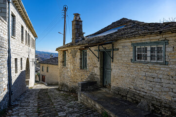 Stone houses of traditional architecture in Vitsa, at Zagori,Greece