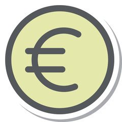 ステッカー風ミニミニアイコン　ユーロ