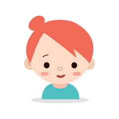 vector image baby girl with hair bun of orange hairs innocent face chubby cheeks isolated on white background using vector illustration art