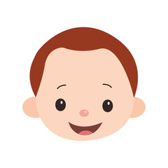 Fototapeta premium baby boy with dark hairs face headed in white background using vector illustration art