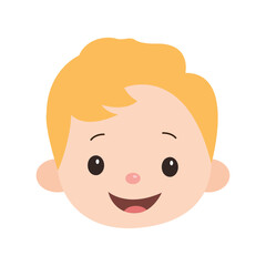 baby child face with yellow hairs isolated on white background using vector illustration art