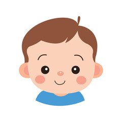 Obraz premium illustration of innocent little baby face with cute smile on white background using vector illustration art