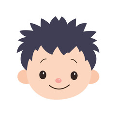 Little Sunshine Sweet Baby's Smile with spiky hairstyle isolated on white background using vector illustration art