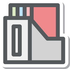 ステッカー風ミニミニアイコン　書類棚