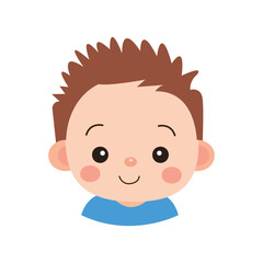 Obraz premium Little Smiling Star cute small baby face isolated on white background using vector illustration art
