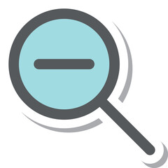 ステッカー風ミニミニアイコン　虫眼鏡マイナス