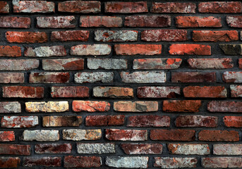 Square vintage colorful brick wall texture