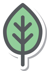 Fototapeta premium ステッカー風ミニミニアイコン 葉っぱ