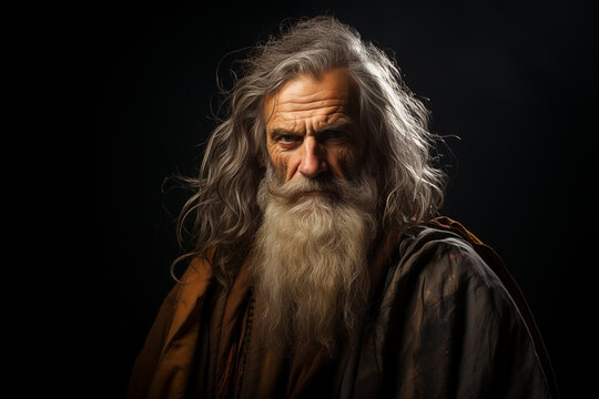 Portrait of Moses, depicting his wisdom and leadership, characters from the Bible Generative AI