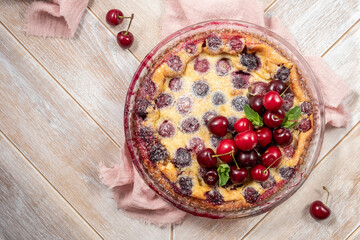 French dessert cherry clafoutis