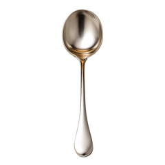 Metal, silver spoon isolated on transparent background 