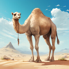 illustration of a camel in the desert