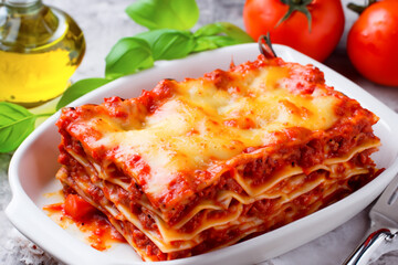 Lasagna alla bolognese, cucina italiana - 616999661