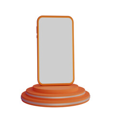 smartphone illustration with blank screen and podium