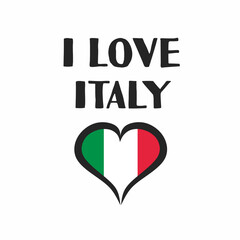 i love italy - t-shirt design, print, sticker, vector