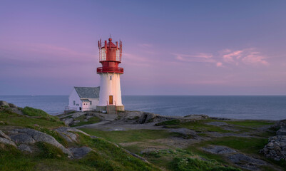 Lindesnes Lighthouse at sunset