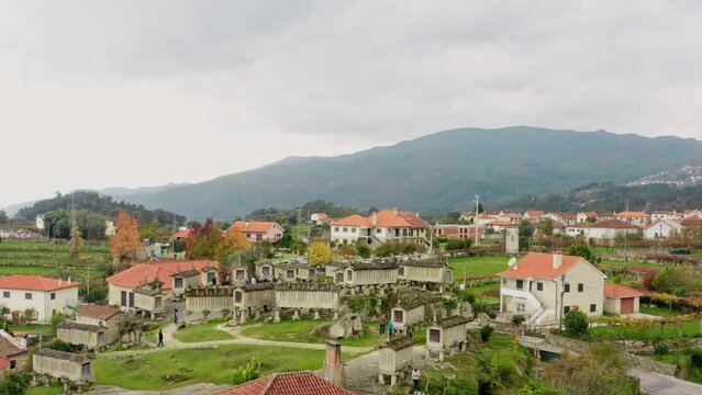 Soajo Village: Alto-Minho North of Portugal, Old Graniers in rural landscape