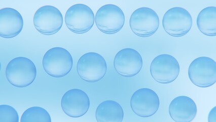 Health concept view from microscope. Water Serum Oil drop on Saggy skin cell. 3d render