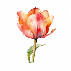 Obraz na płótnie Canvas Expressive watercolor image capturing the charm of a tulip flower