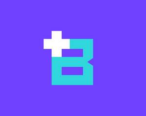 Obraz premium Letter B cross plus medical logo icon design template elements