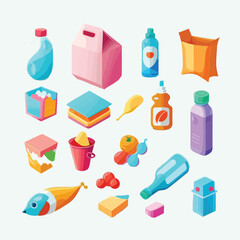 vector cute plastic cartoon style