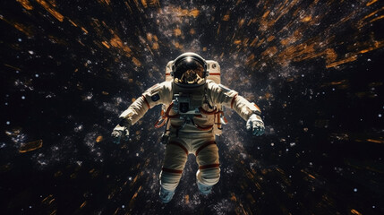 Obraz na płótnie Canvas Astronaut lost in space