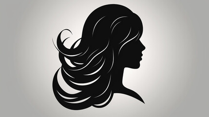 Vetor do logotipo da silhueta do estilo de cabelo da mulher