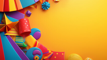 Bandeiras texturizadas 3D coloridas, Ilustração de Festa Junina com Design de Festa Junina e layout para cartão de felicitações