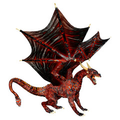 3D Rendering Fairy Tale Dragon on White