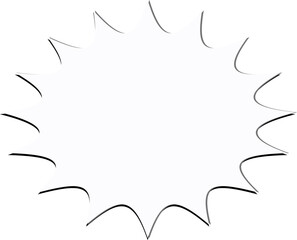 Black comic speech bubble in white with black shadow for text,  png isolated on transparent background. © i_fleurs