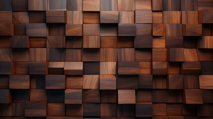 3d Wooden pattern Panel With Wooden Background. Generative AI